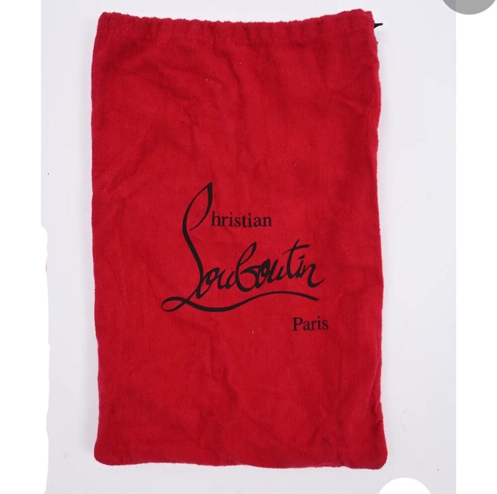 signature red Louboutin shoe dust bag